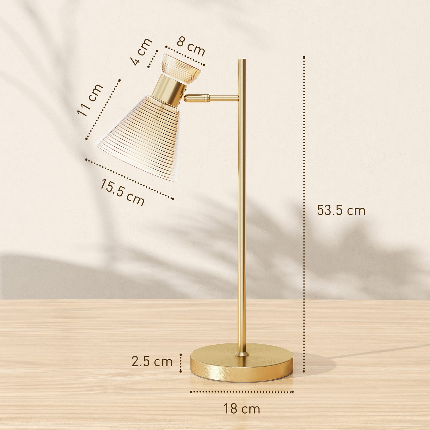 Modern Table Lamp, Bedside Lamp with Adjustable Flower-Shaped Head and E27 Socket for Living Room Bedroom Study