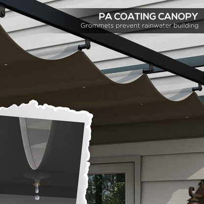 3 x 3(m) Retractable Pergola, Garden Gazebo Shelter with Aluminium Frame, for Grill, Patio, Deck, Dark Grey