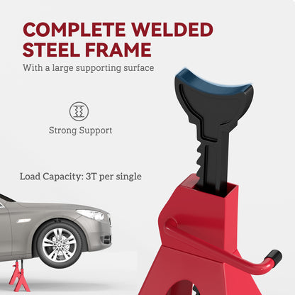Axle Stands 6 Ton Car Jack Stands Pack of 2, 38.5-60 cm Height Adjustable Support Jack Stand