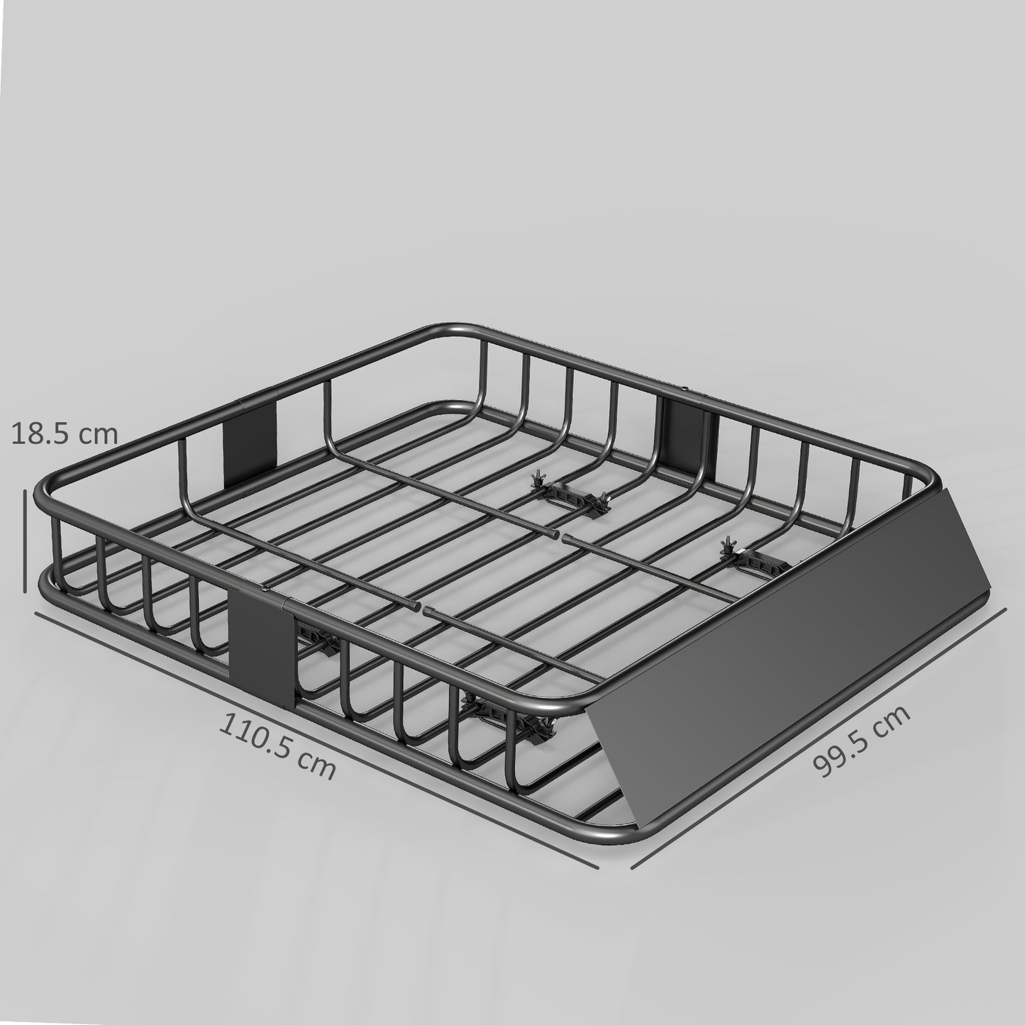 Universal Roof Rack Basket Tray, 90.7 kg Steel Car Rooftop Luggage Cargo Carrier Holder with Wind Fairing