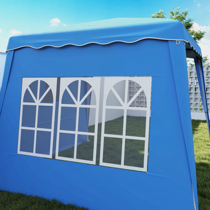 2.4 x 2.4m Two Wall Pop Up Gazebo - Blue