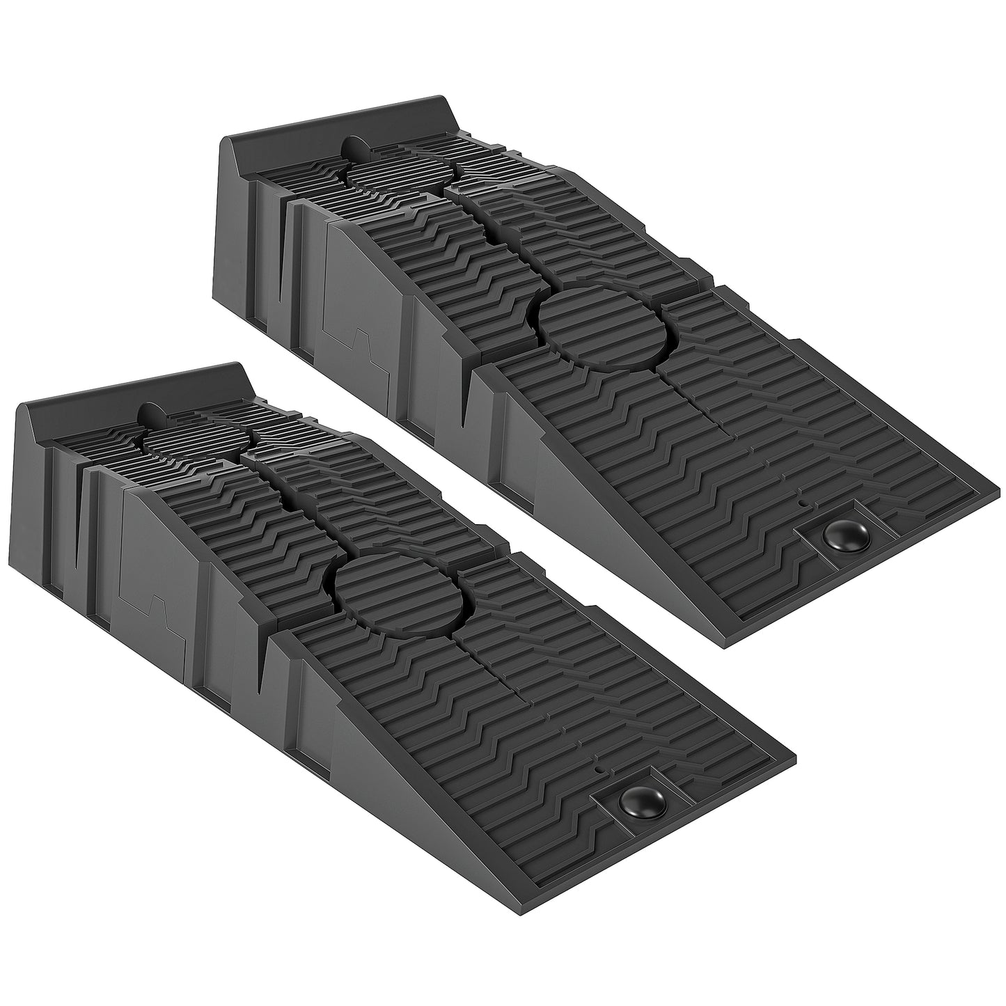 2 PCs Car Ramps Heavy Duty 2.5 Ton Motorhome Levelling Ramps, Plastic Garage Workshop Car Lift