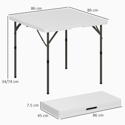 34/74cm Folding Camping Table, with Handle - White