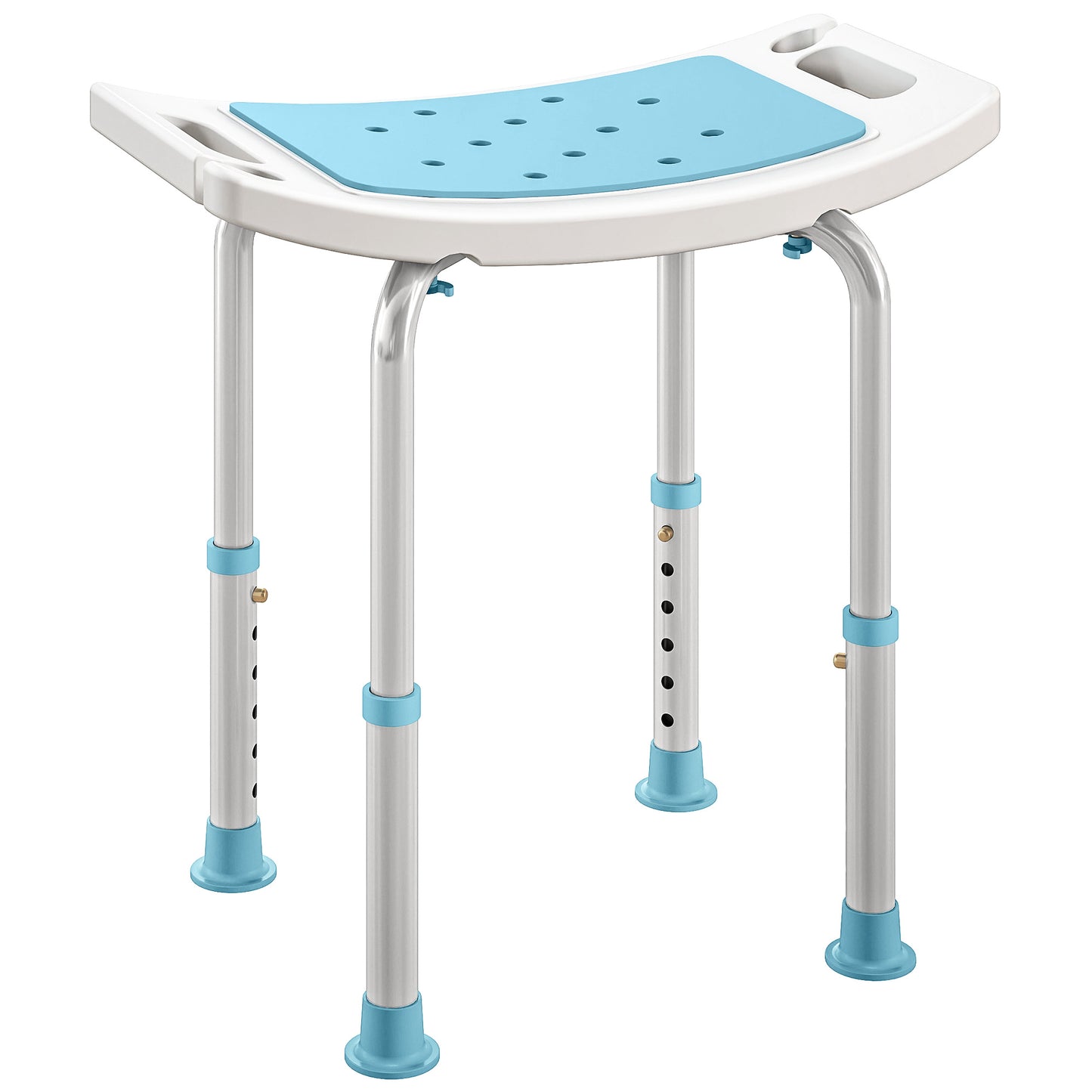 Shower Chair, Adjustable Height Shower Stool with Aluminium Frame and Non-Slip Feet