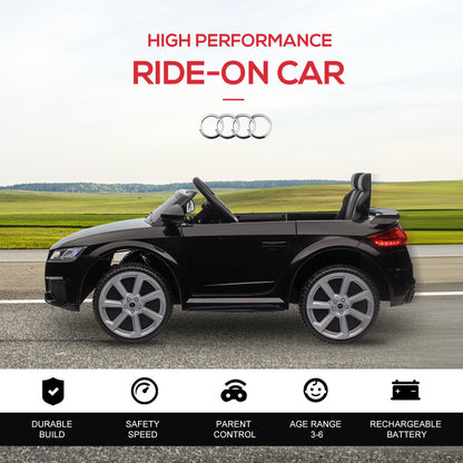 Kids Licensed Audi TT Ride-On Car 12V Battery w/ Remote Suspension Headlights and MP3 Player 2.5-5km/h Black