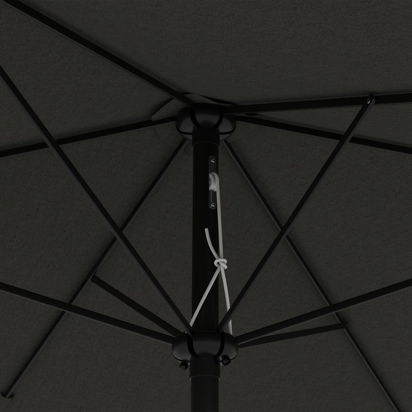 2 x 3(m) Garden Parasol Umbrella, Rectangular Outdoor Market Umbrella Sun Shade with Crank & Push Button Tilt, 6 Ribs