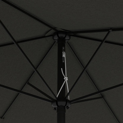 2 x 3(m) Garden Parasol Umbrella, Rectangular Outdoor Market Umbrella Sun Shade with Crank & Push Button Tilt, 6 Ribs