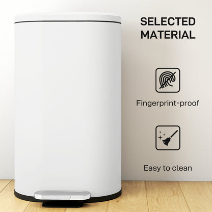 30 L Modern Curved Kitchen Bin - Cream
