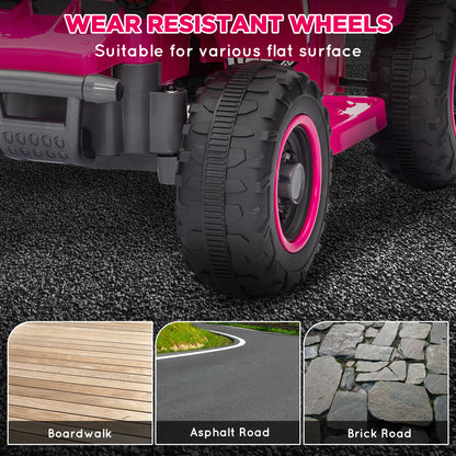6V Electric Quad Bike for Kids, Ride On ATV w/ Forward/Reverse, Headlights, for Ages 18-36 Months, Pink