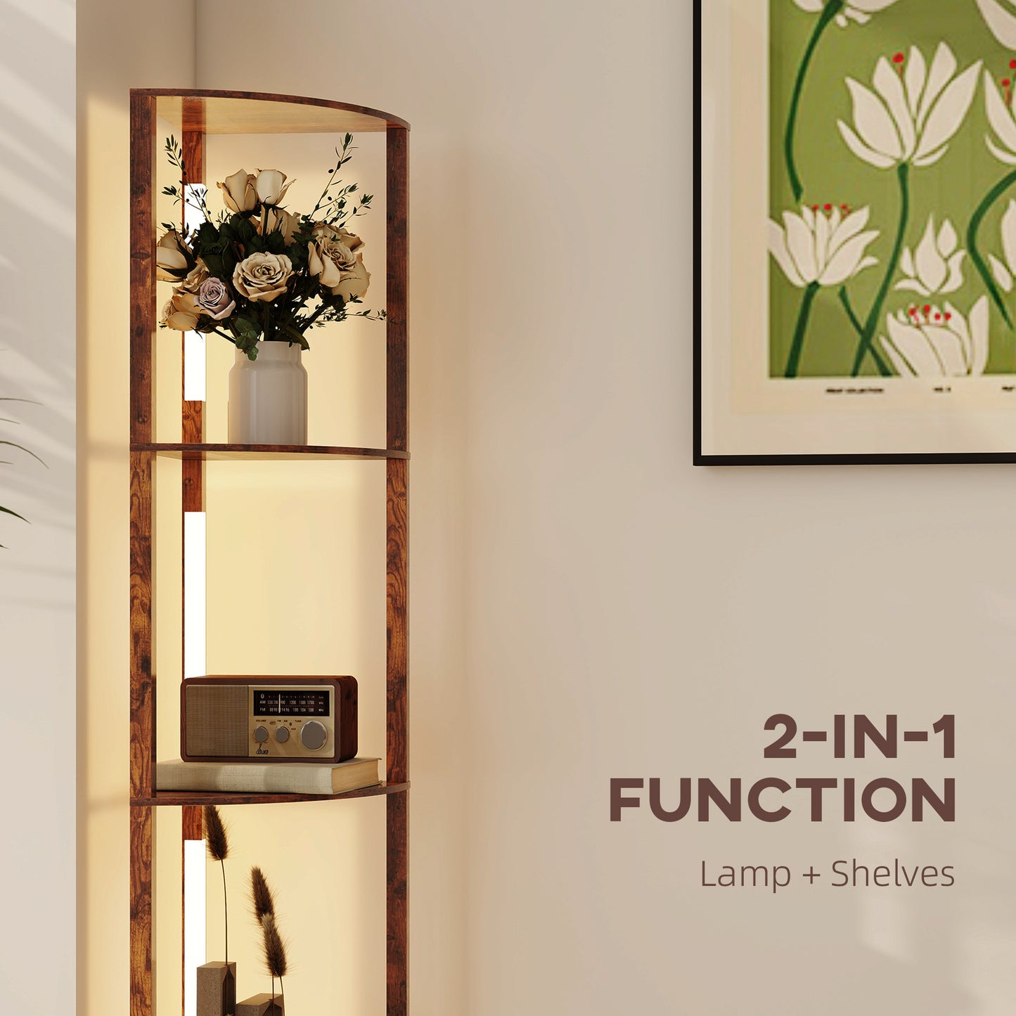 4-Tier Corner Floor Lamp