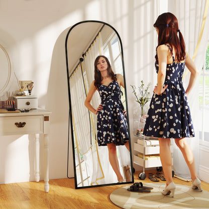 165cm Aluminium Frame Standing Mirror - Black