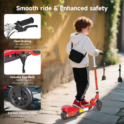Folding Electric Scooter Rechargeable Kids Ride on 7-14 Age Red/Black