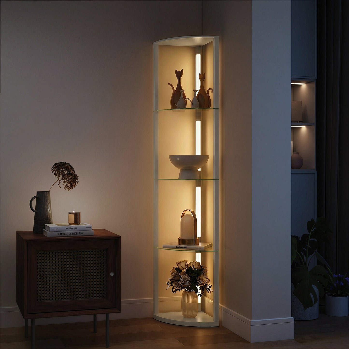 LED Floor Lamp with Shelves, Dimmable Standing Lamp with Foot Switch for Living Room, Bedroom, Grey