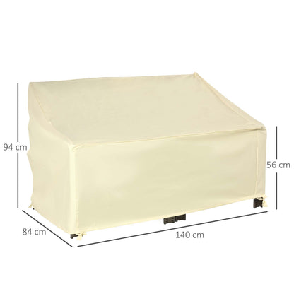 600D Oxford Cloth Furniture Cover, 2 Seater Sofa Protector for Garden Patio, Outdoor, Waterproof, Beige