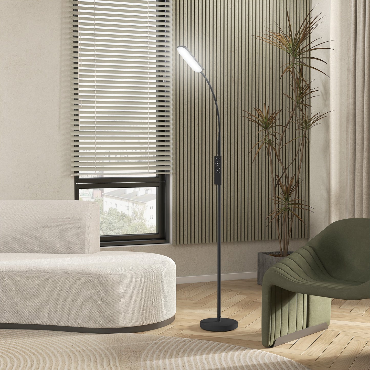 LED Floor Lamp, Standing Lamp with Remote & Touch Control, Stepless Dimmable Colours Temperature & Brightness