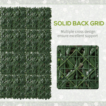 12PCS Artificial Boxwood Wall Panels 50cm x 50cm Grass Privacy Fence Screen Faux Hedge Greenery Backdrop Encrypted Grass with