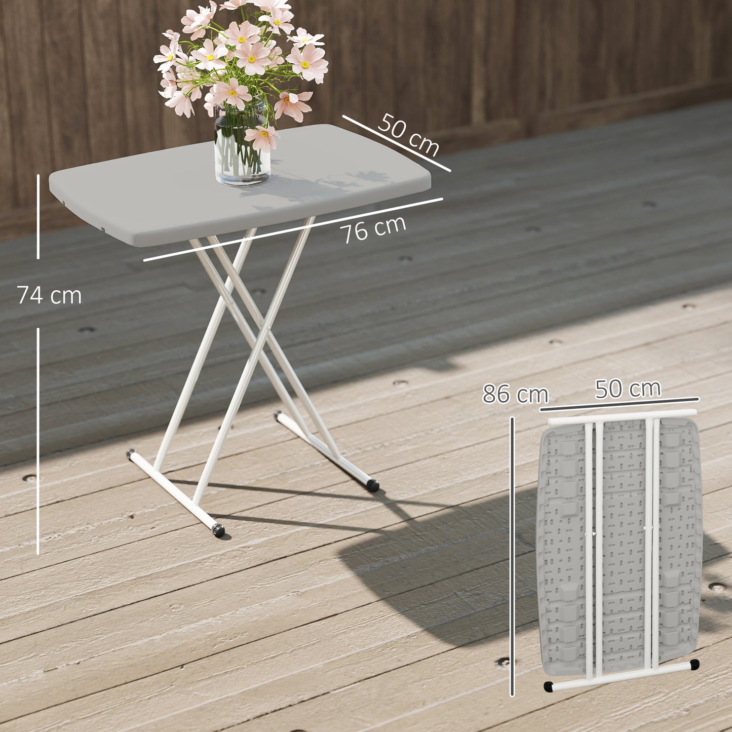 Minimal Folding Outdoor Table - White