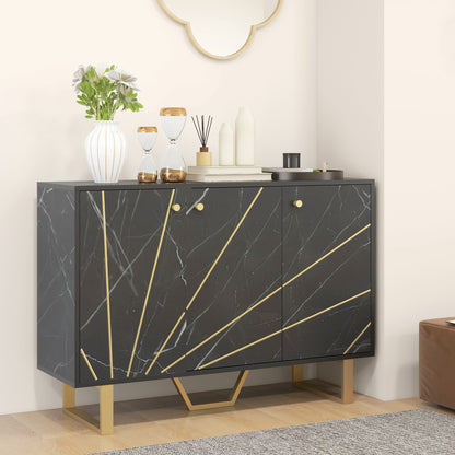 Sideboard Storage Cabinet, Modern Storage Cupboard with Adjustable Shelves and Metal Legs for Living Room, Kitchen