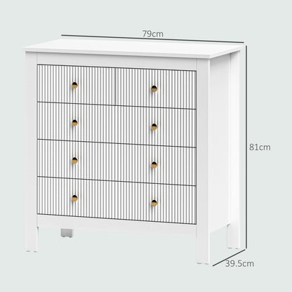 Elegant Chest of Five Drawers - White
