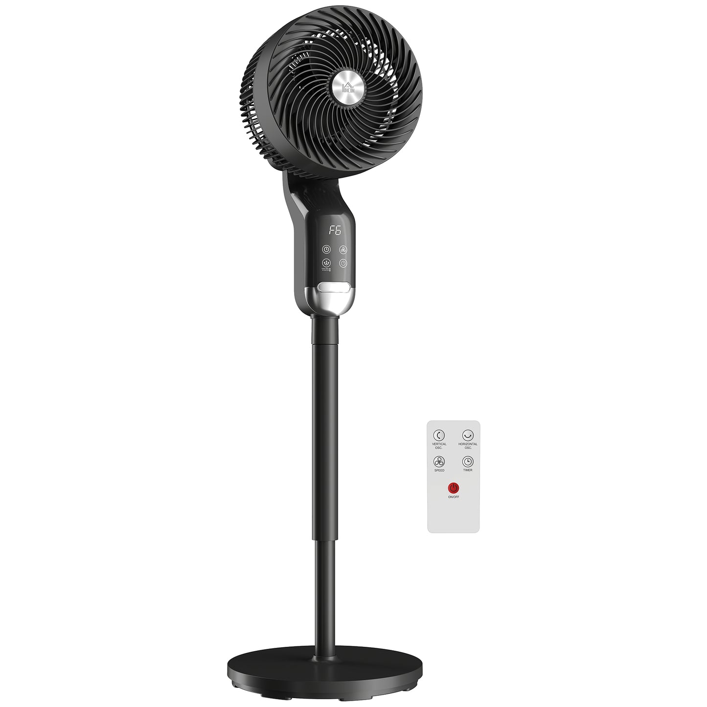 20 dB Silent Standing Fan, Pedestal Fan with Remote, Oscillating, 8 Speeds, Adjustable Height, 12H Timer