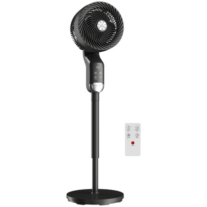 20 dB Silent Standing Fan, Pedestal Fan with Remote, Oscillating, 8 Speeds, Adjustable Height, 12H Timer