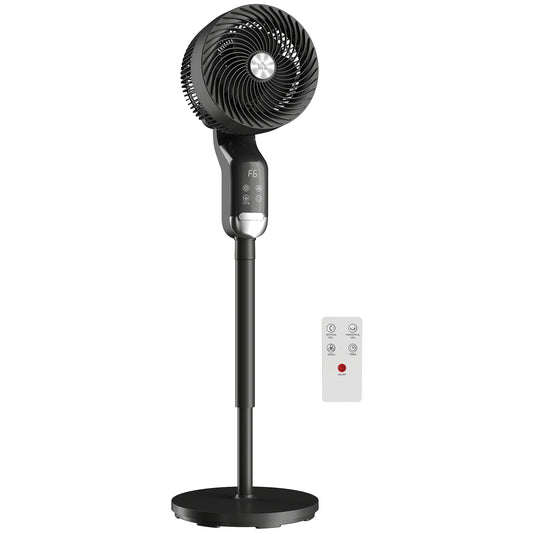 20 dB Silent Standing Fan, Pedestal Fan with Remote, Oscillating, 8 Speeds, Adjustable Height, 12H Timer