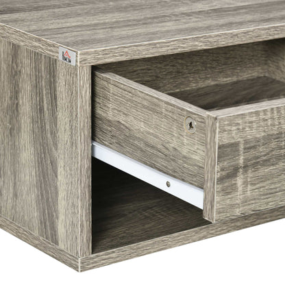 Floating Bedside Tables Set of 2, Wall Mounted Nightstand, Grey Wood Effect
