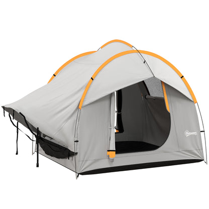 SUV Car Tent for Camping, Waterproof PU2000mm, 5 Man Tailgate Tent, 2.4 x 2.1 m, Grey and Orange