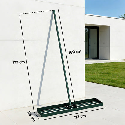 Lawn Levelling Rake, 113 x 26 cm Lawn Leveller Lute with 169 cm Handle for Grass Soil Sand Yard Golf Course