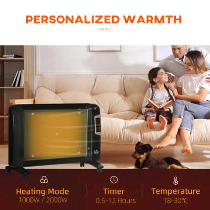 Mica Electric Space Heater, Portable Heater for Home with 2 Heat Settings, Living Room, Study, Garage