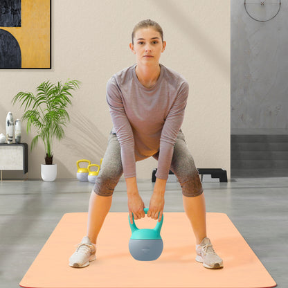 6KG Soft Kettlebell, Kettlebell with Non-Slip Handle for Home Gym, Weight Lifting, Strength Training, Green/Grey