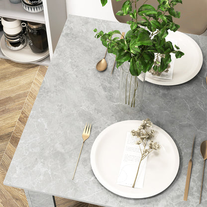 Square Dining Table, Modern Small Dining Table with Faux Cement Effect, Space Saving, Non-slip Foot Pads, Cement Grey
