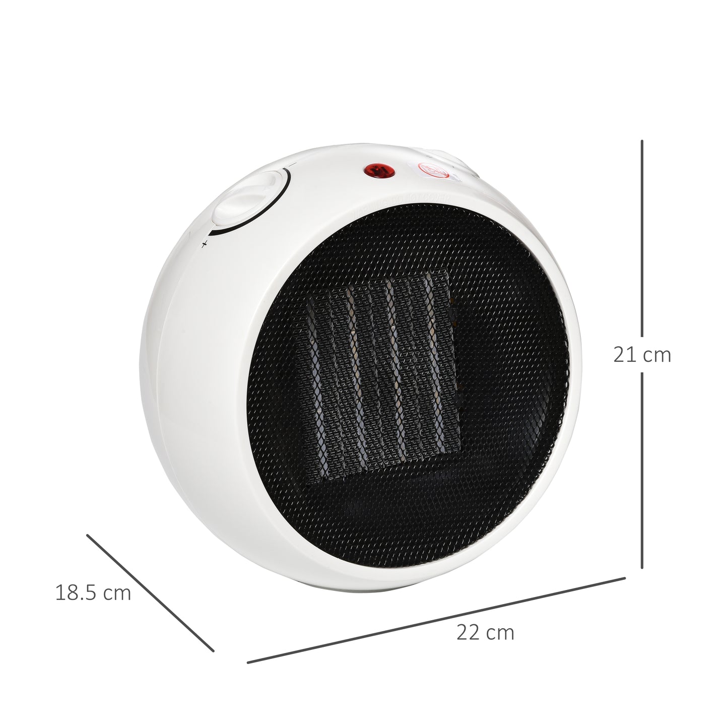 1500W Small Space Heater, Ceramic Electric Plug in Fan Heater with 3 Heat Setting, Adjustable Temperature, Tip-Over