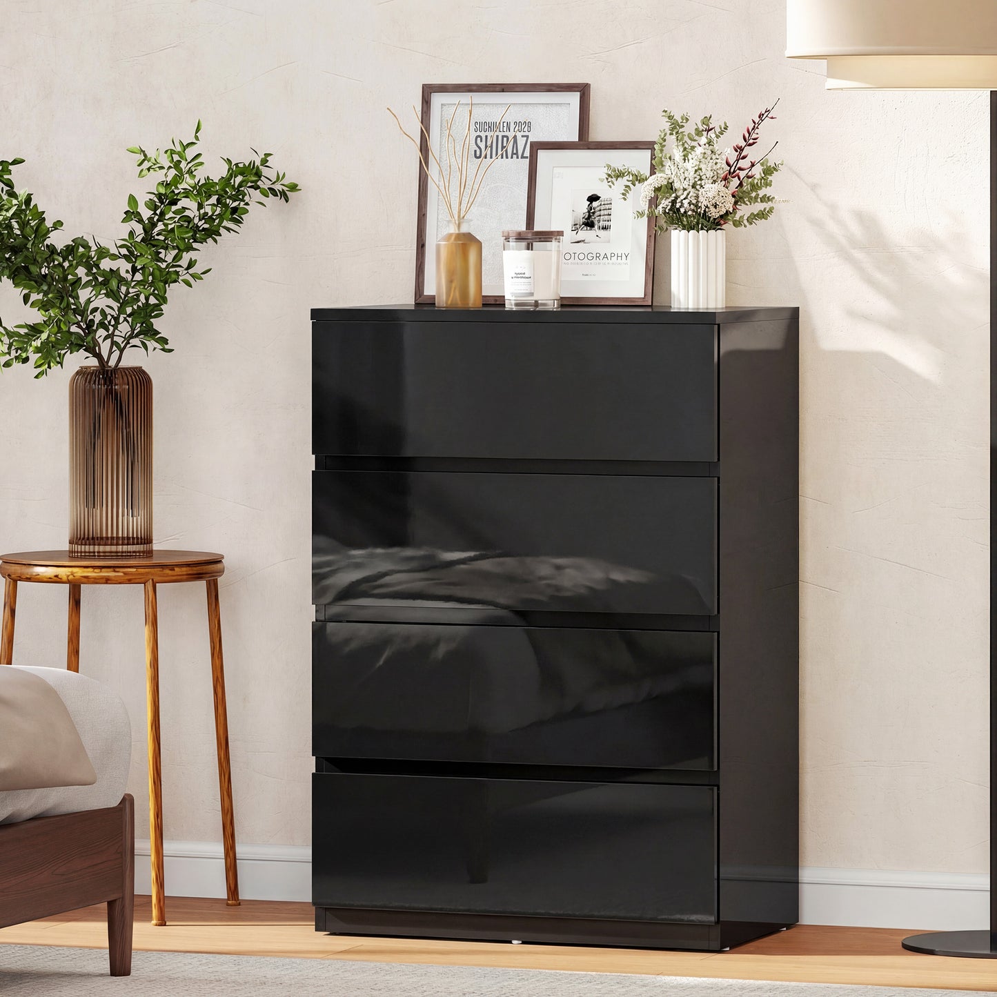 Chest of Drawers, 4-Drawer Storage Cabinets, Modern Dresser, Storage Drawer Unit for Bedroom