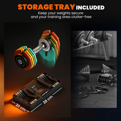 Adjustable Dumbbells Set with Safety Locking Mechanism, Multicoloured
