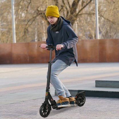 Adult Teens Kick Scooter Foldable Height Adjustable Aluminium Ride On Toy for 14+ w/ Rear Wheel & Hand Brake