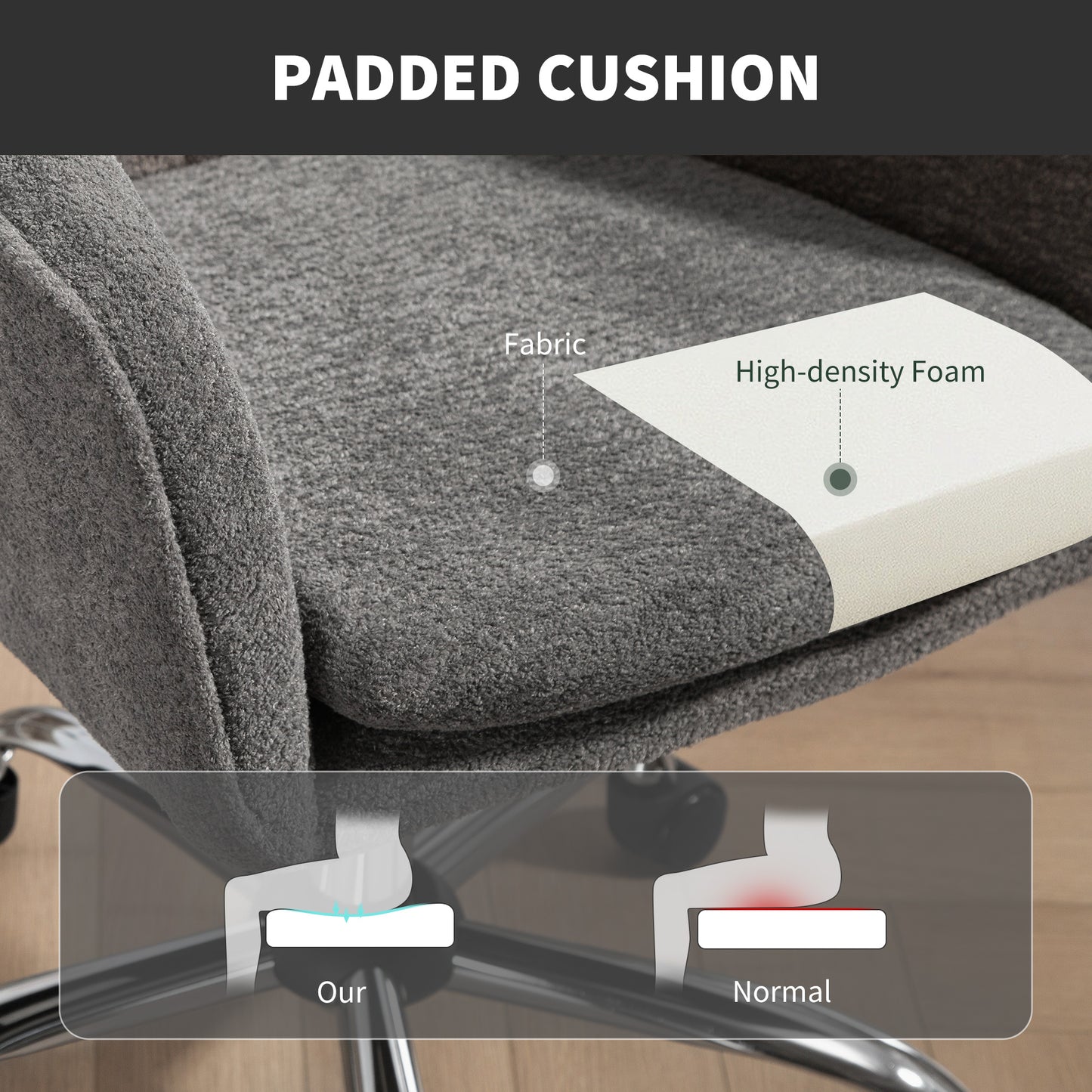 Snow Flannel Office Chair - Grey