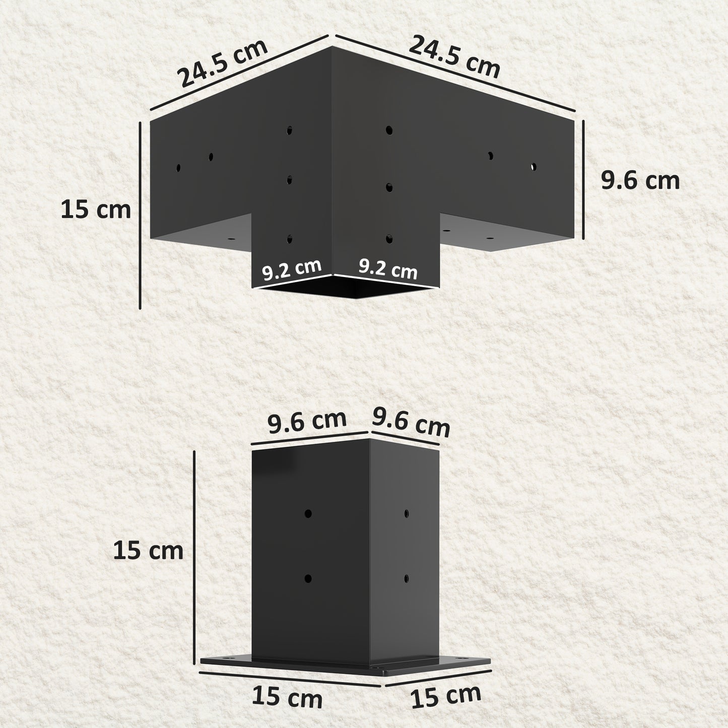Pergola Kit, DIY Pergola Brackets with 3-Way Pergola Corner Brackets and Post Base for 92mm Lumber