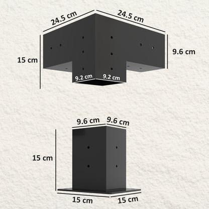 Pergola Kit, DIY Pergola Brackets with 3-Way Pergola Corner Brackets and Post Base for 92mm Lumber