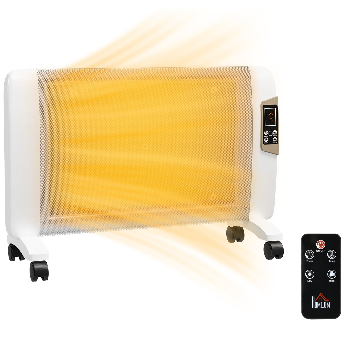 Mica Electric Space Heater, Portable Heater for Home with 2 Heat Settings, Living Room, Study, Garage