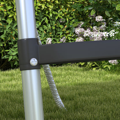 Galvanised Steel Trampoline Ladder, 2 Steps/3 Steps Outdoor Trampoline Accessories for 6ft, 8ft, 10ft, 12ft, 13ft, 14ft