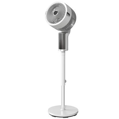 20 dB Silent Standing Fan for Bedroom, 44" Pedestal Fan with 90° Oscillating, 8 Speeds and LED Light, White