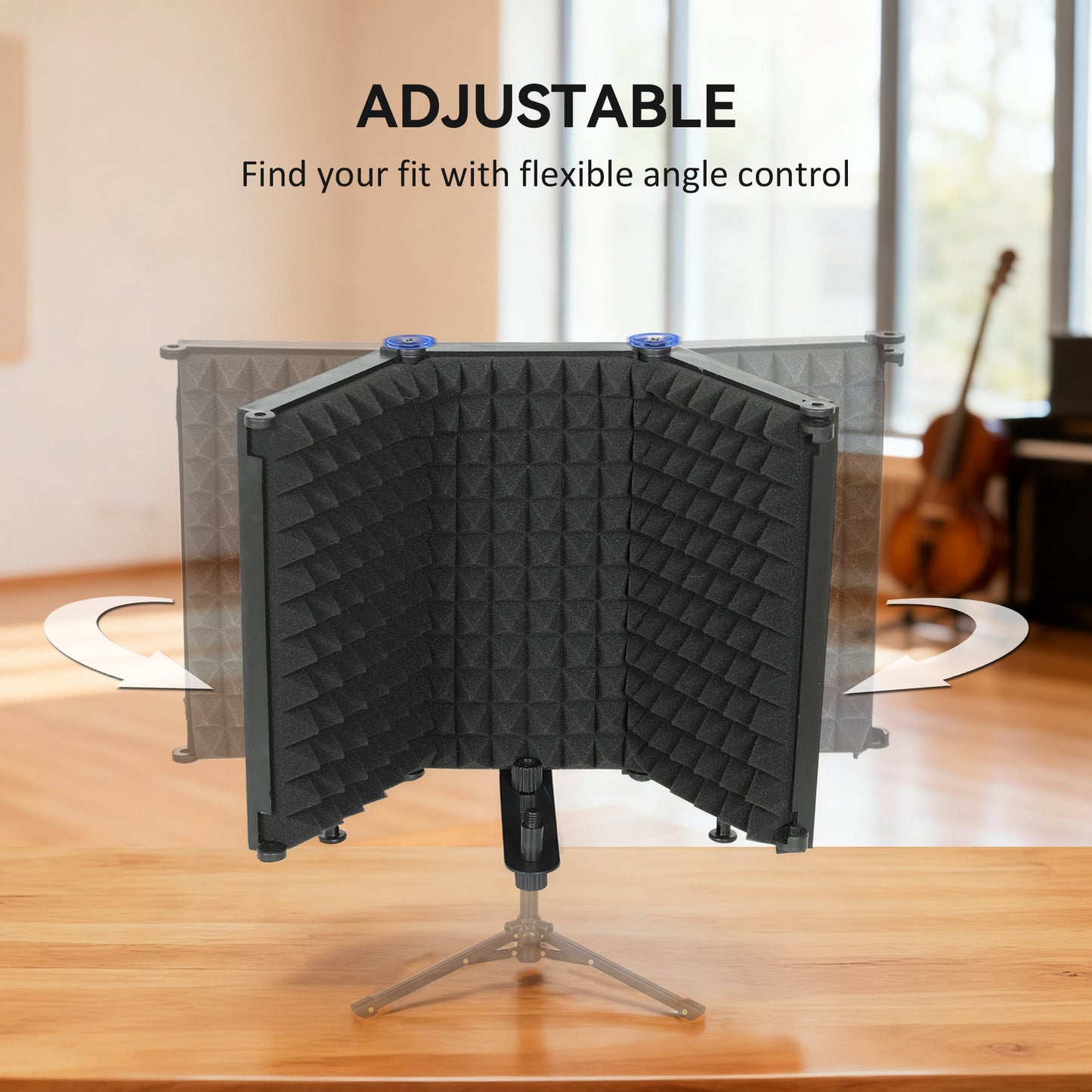 Studio Microphone Isolation Shield, Foldable Adjustable Recording Studio Equipment