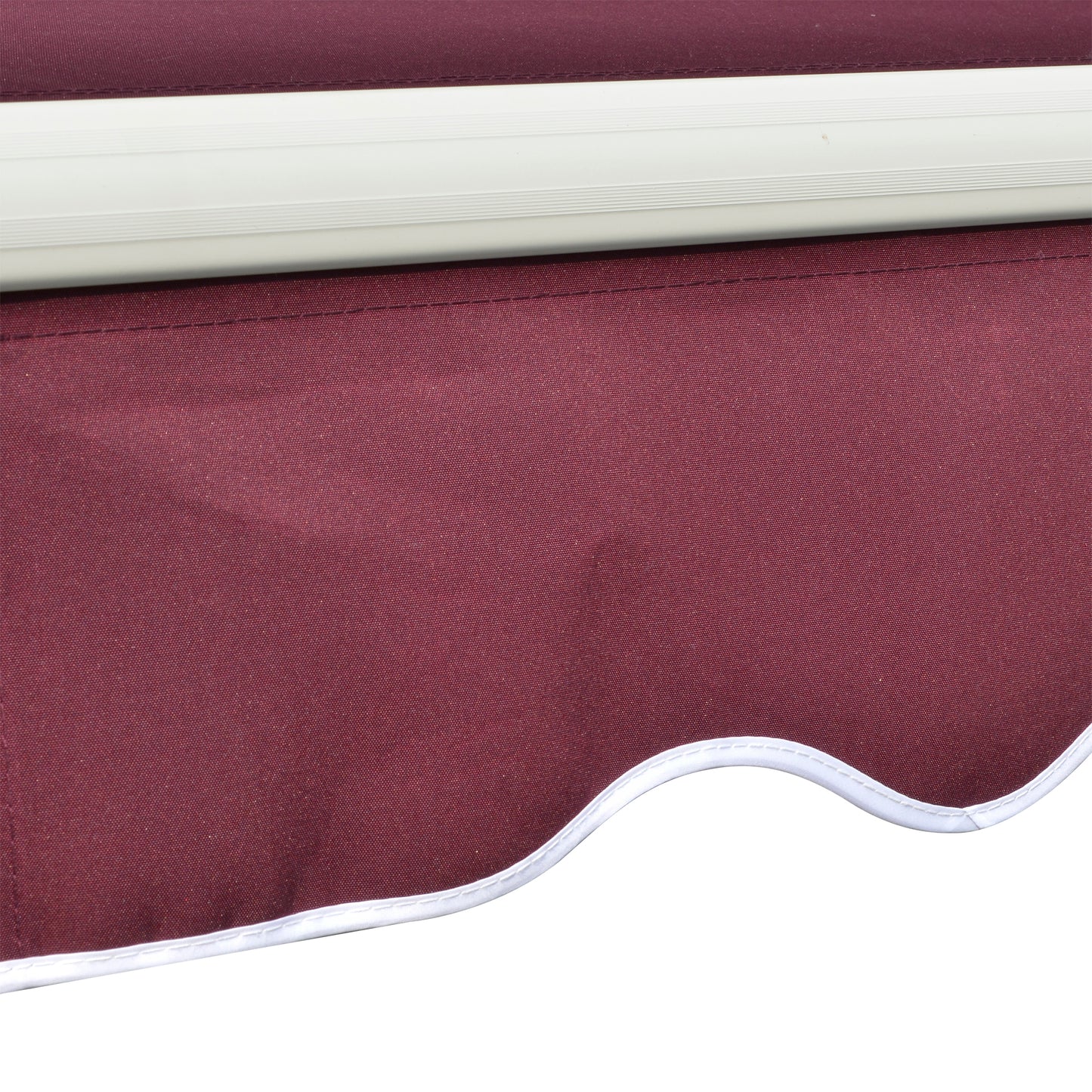 3 x 2.5m Manual Retractable Awning for Patio 45-75° Sun Canopy with Waterproof Fabric - Wine Red