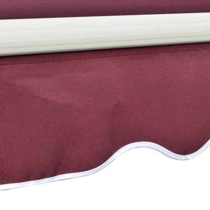 3 x 2.5m Manual Retractable Awning for Patio 45-75° Sun Canopy with Waterproof Fabric - Wine Red