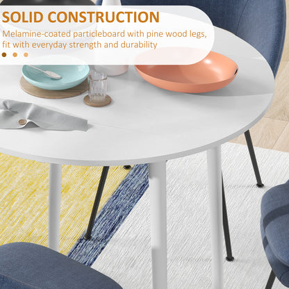 Folding Dining Table for 4, Round Drop Leaf Table, Modern Space Saving Small Kitchen Table with Wood Legs for Dining Room