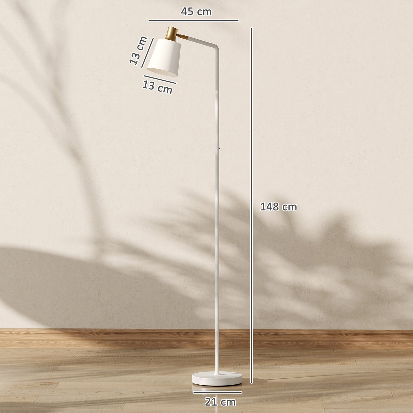 Modern Standing Lamp, Floor Lamp with 350° Rotatable Head for Living Room, White
