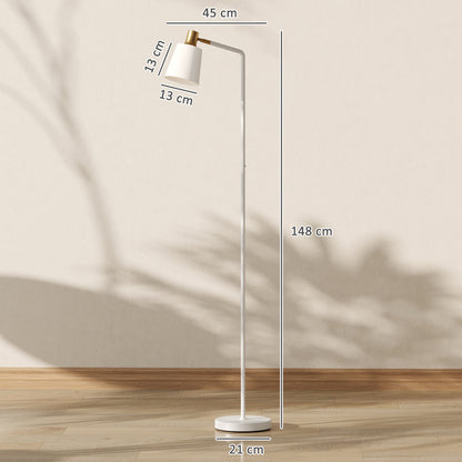 Modern Standing Lamp, Floor Lamp with 350° Rotatable Head for Living Room, White