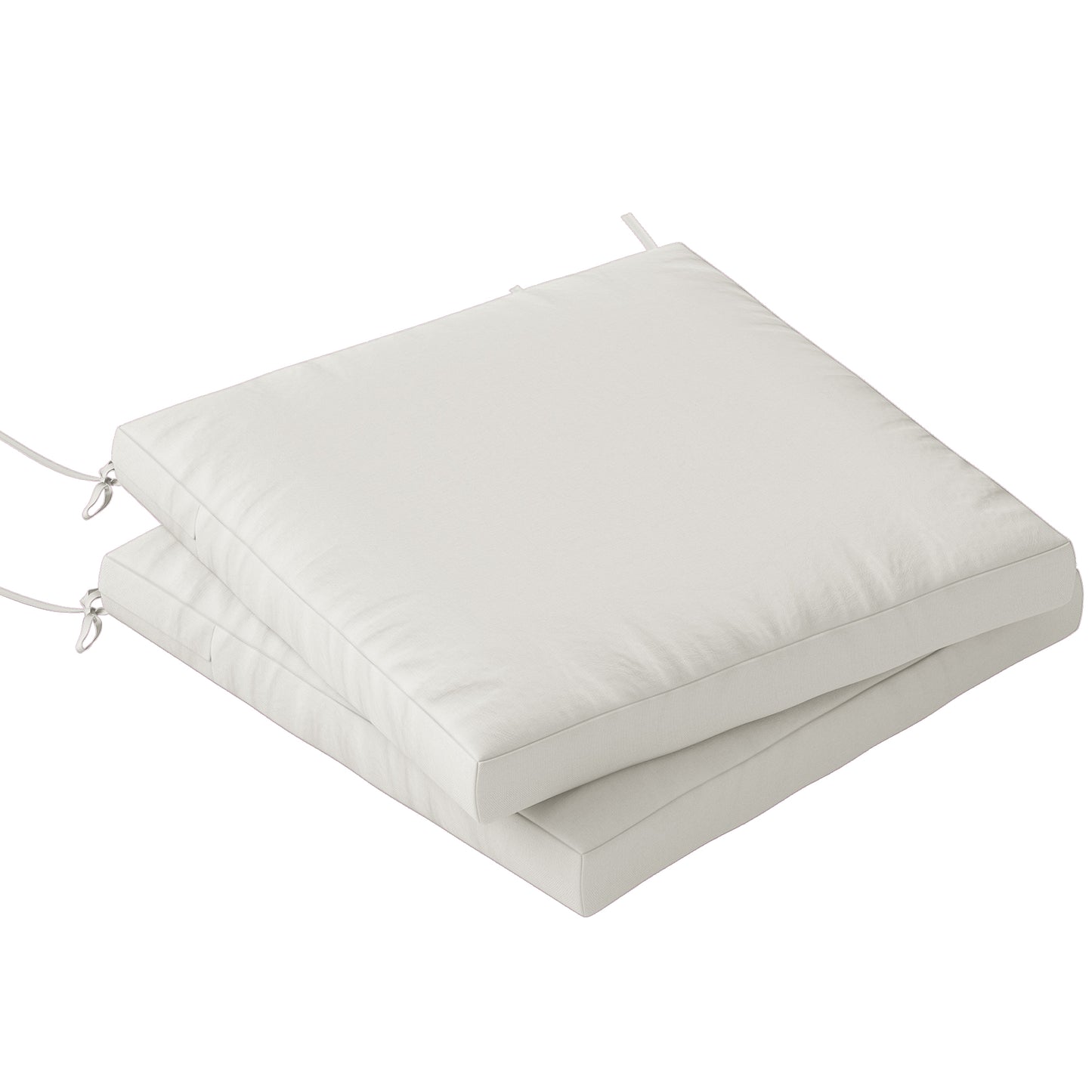 Outdoor Seat Cushions Set of 2 with Ties, Waterproof Garden Seat Pads, Cream White