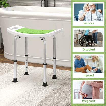 Shower Chair, Adjustable Height Shower Stool with Aluminium Frame and Non-Slip Feet